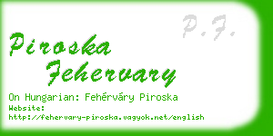 piroska fehervary business card
