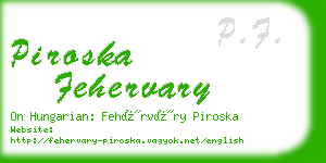 piroska fehervary business card